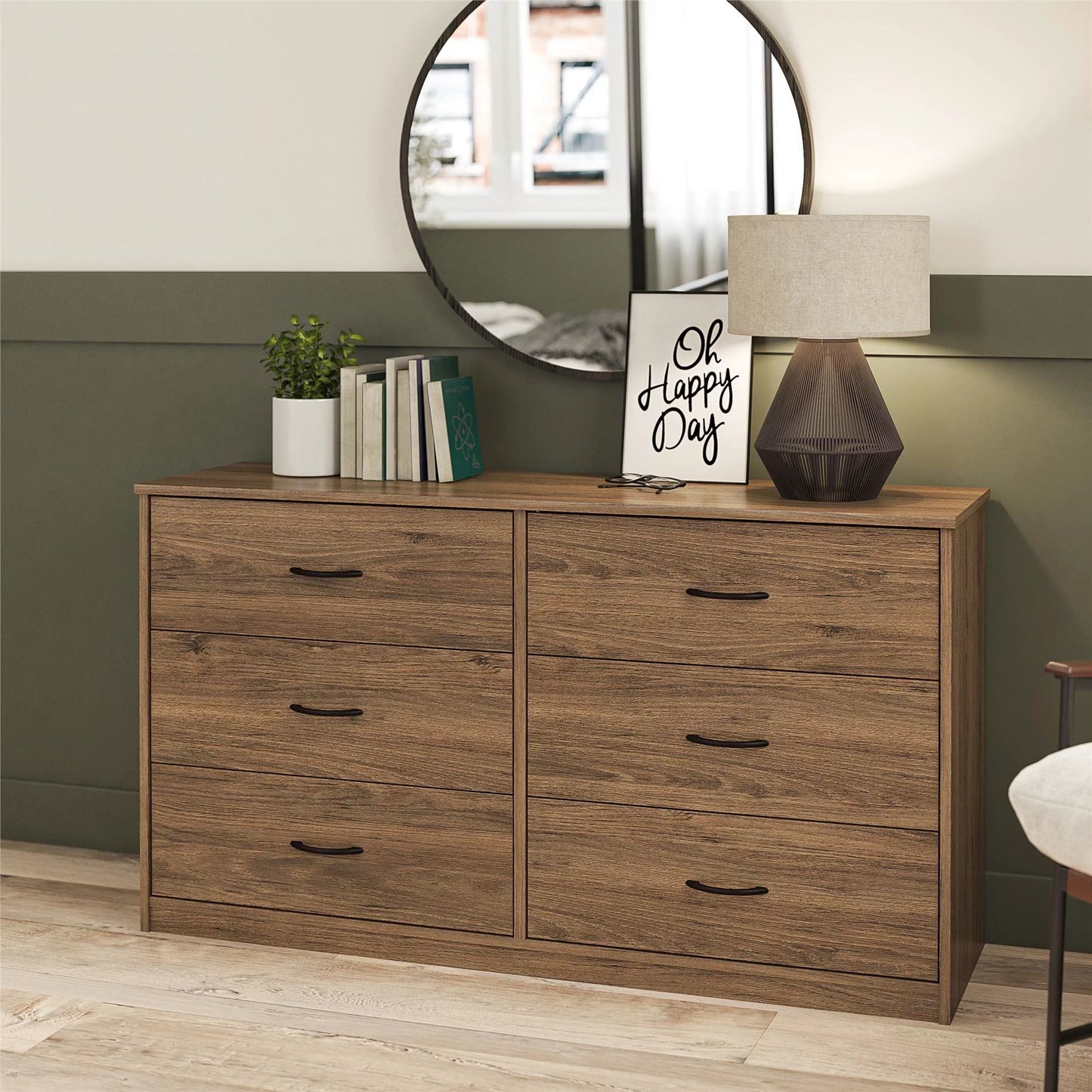 Dark Walnut Antique Oak Dresser