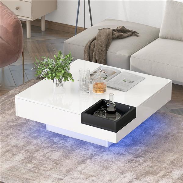 Minimalist Square Coffee Table LED