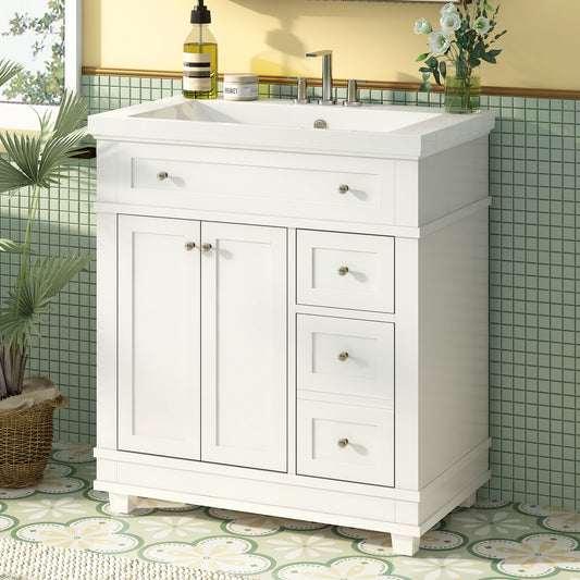 30" Bathroom Vanity White