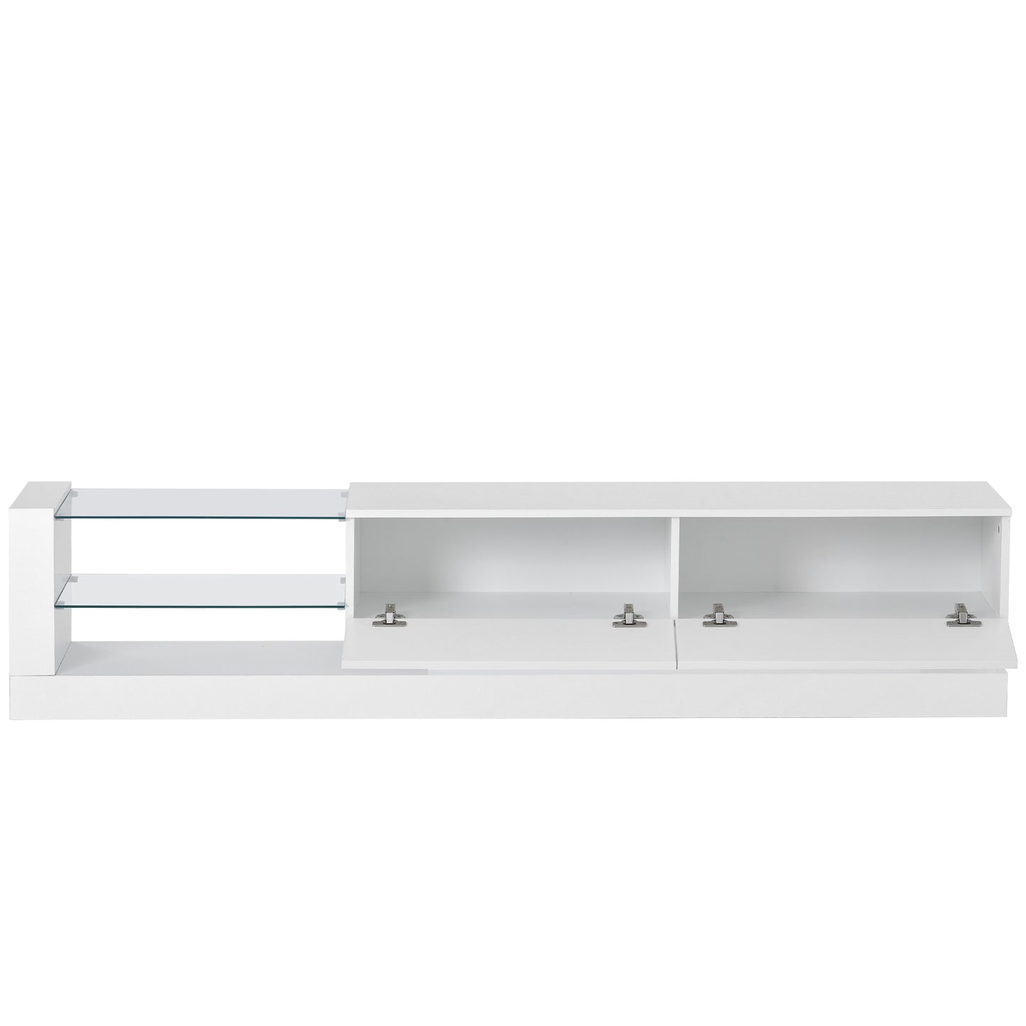 Two Media Storage, up to 75 Inch TV stand with LED