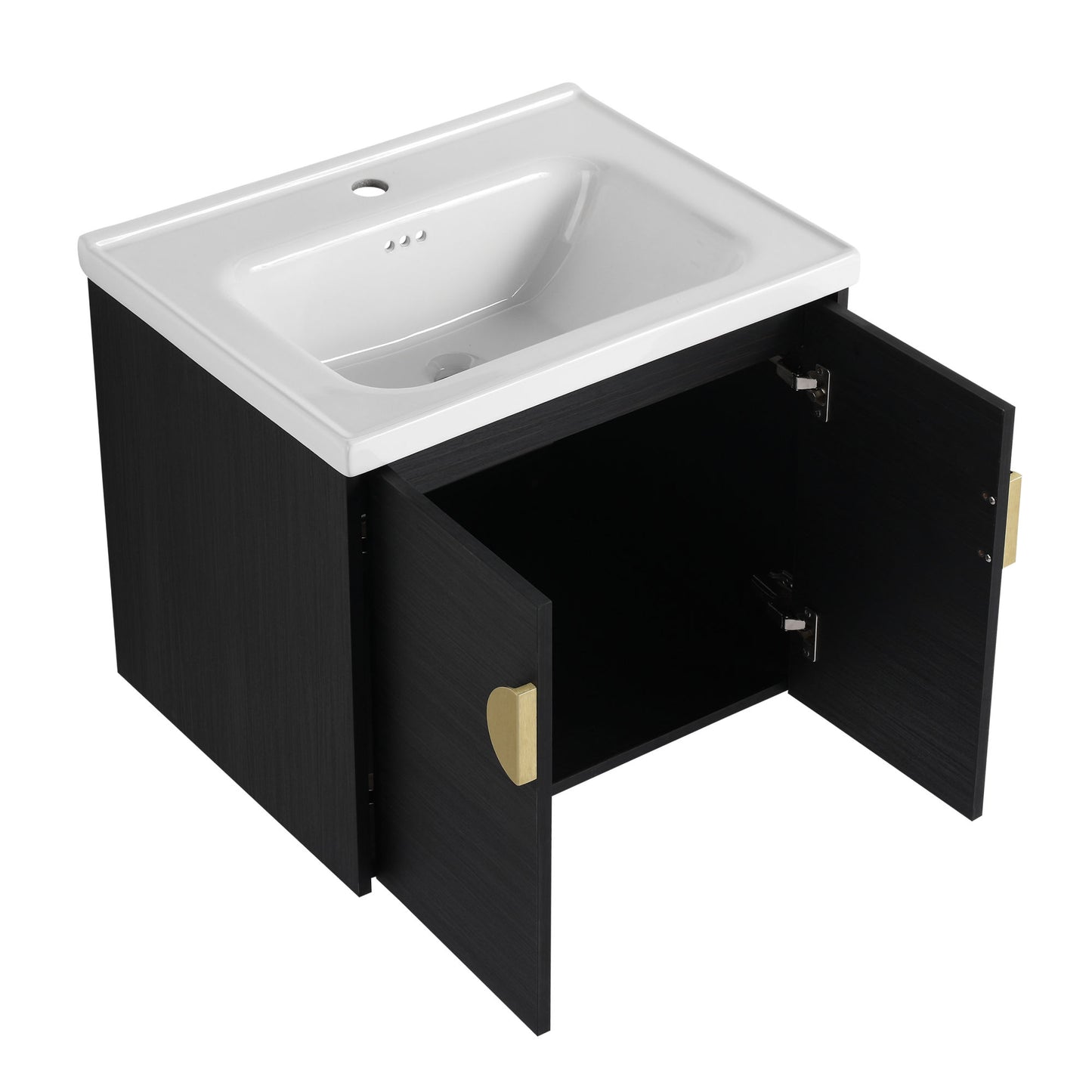 24" Black floating vanity