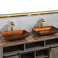 Handmade Glass Vessel Sink  with gold Faucet