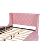 Queen Velvet Bed 1 Big Drawer; 2 Side Storage Stool