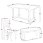 Dining Table and Chair Set with Special-shaped Legs and Foam-covered Seat Backs & Cushions
