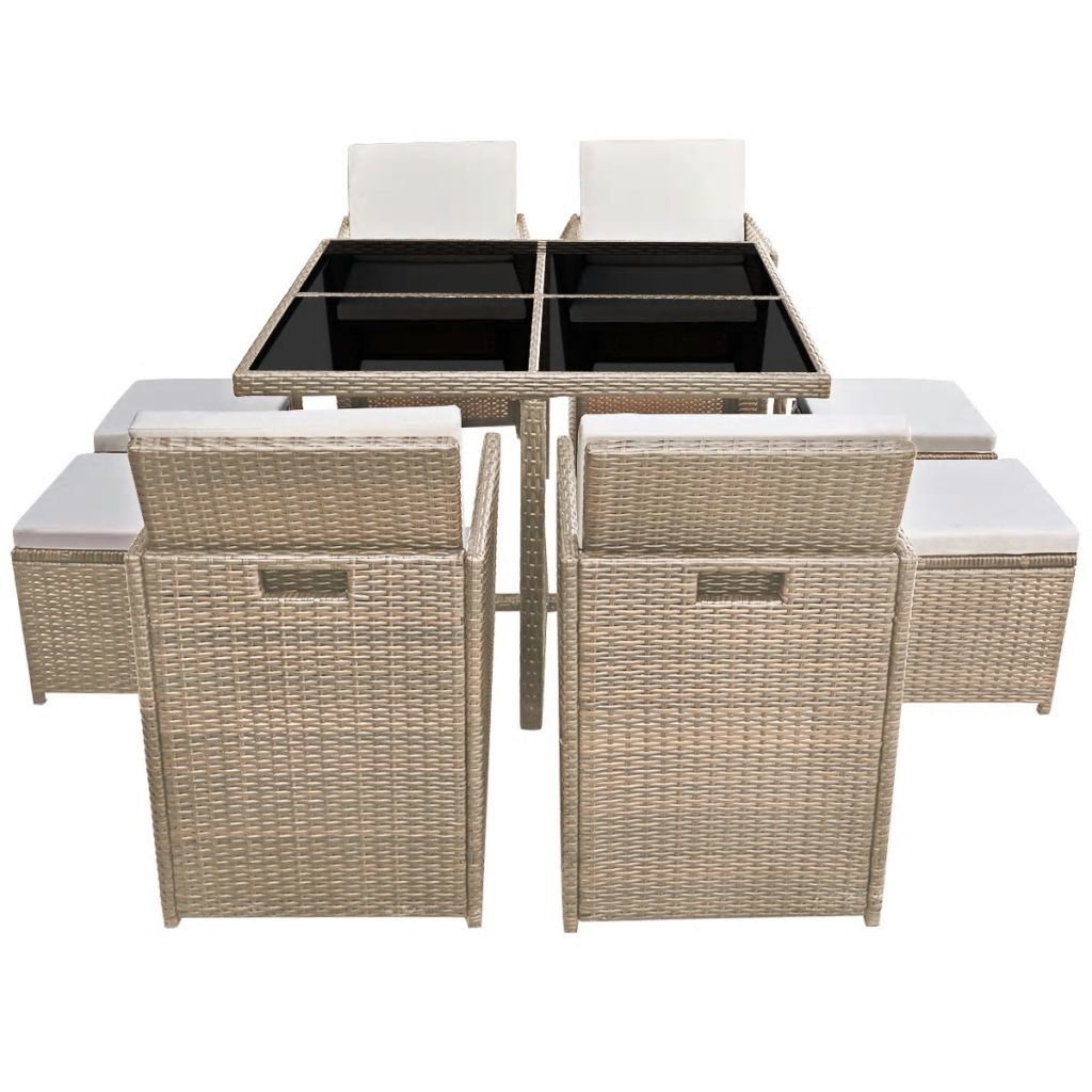 9 Piece Outdoor Dining Set with Cushions