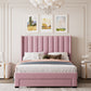 Full Size Storage Bed Velvet  Pink