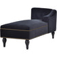 Velvet Chaise Button Tufted Right Arm Facing Lounge Chair with Nail head Trim