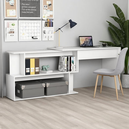 Corner Desk White Chipboard