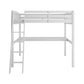 Everest White High Loft Bed with Desk and Storage