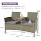 2-Person Furniture Set with Coffee Table