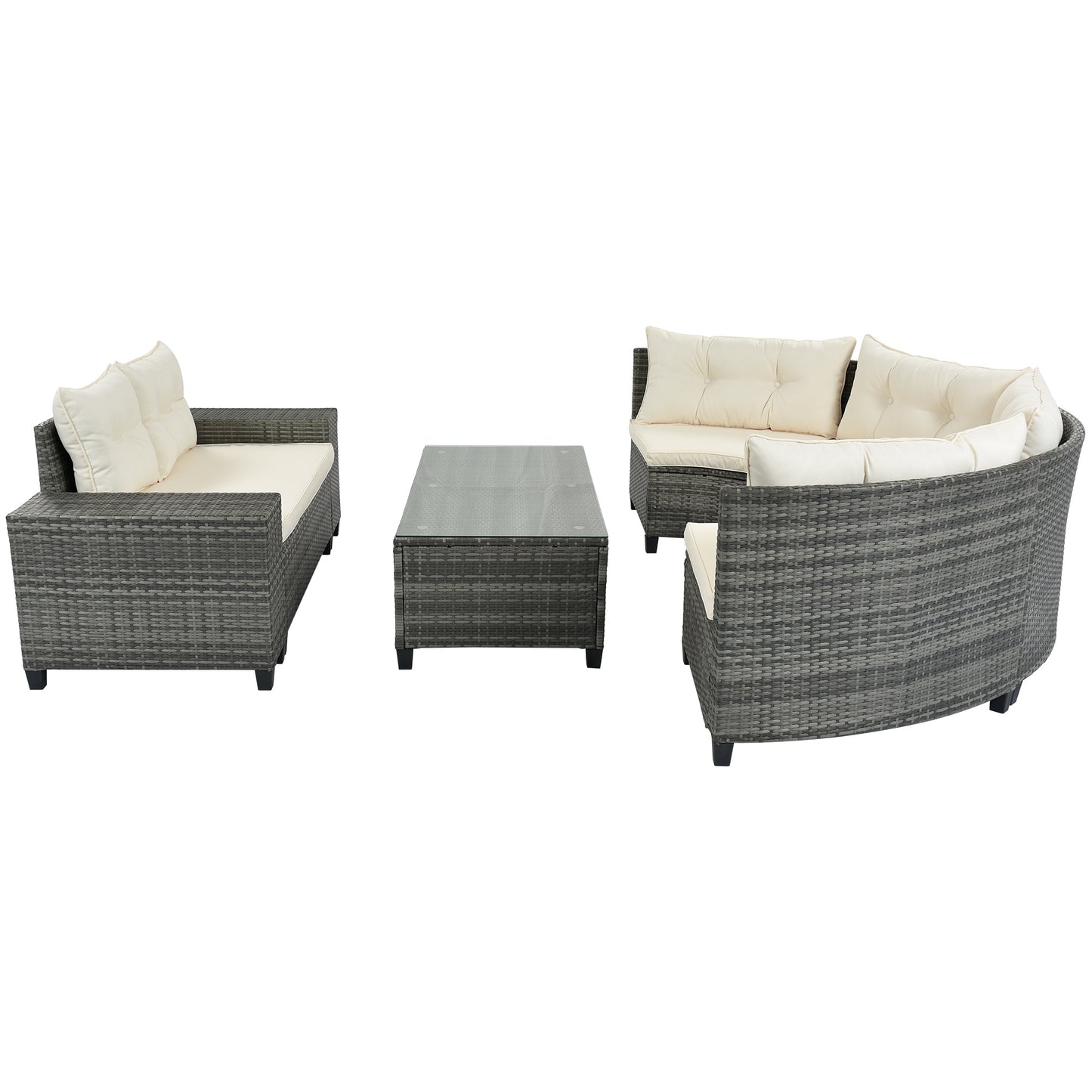 8-pieces Round Sofa Set