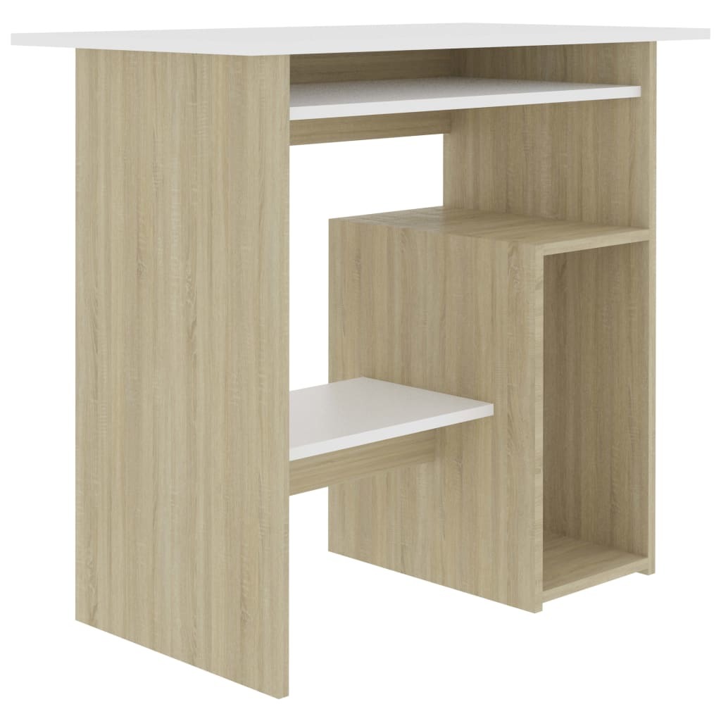 Desk White and Sonoma Oak