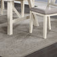 White Finish w Grey Wooden Top dining table