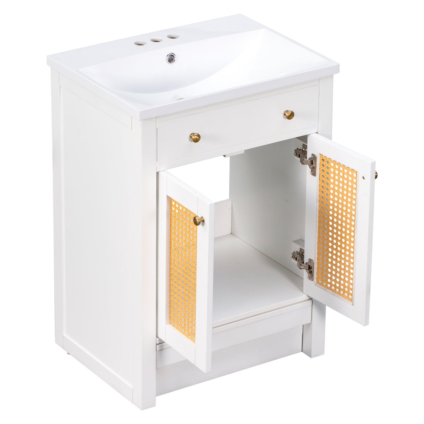 24"  vanity with Single Sink; Pull-out footrest