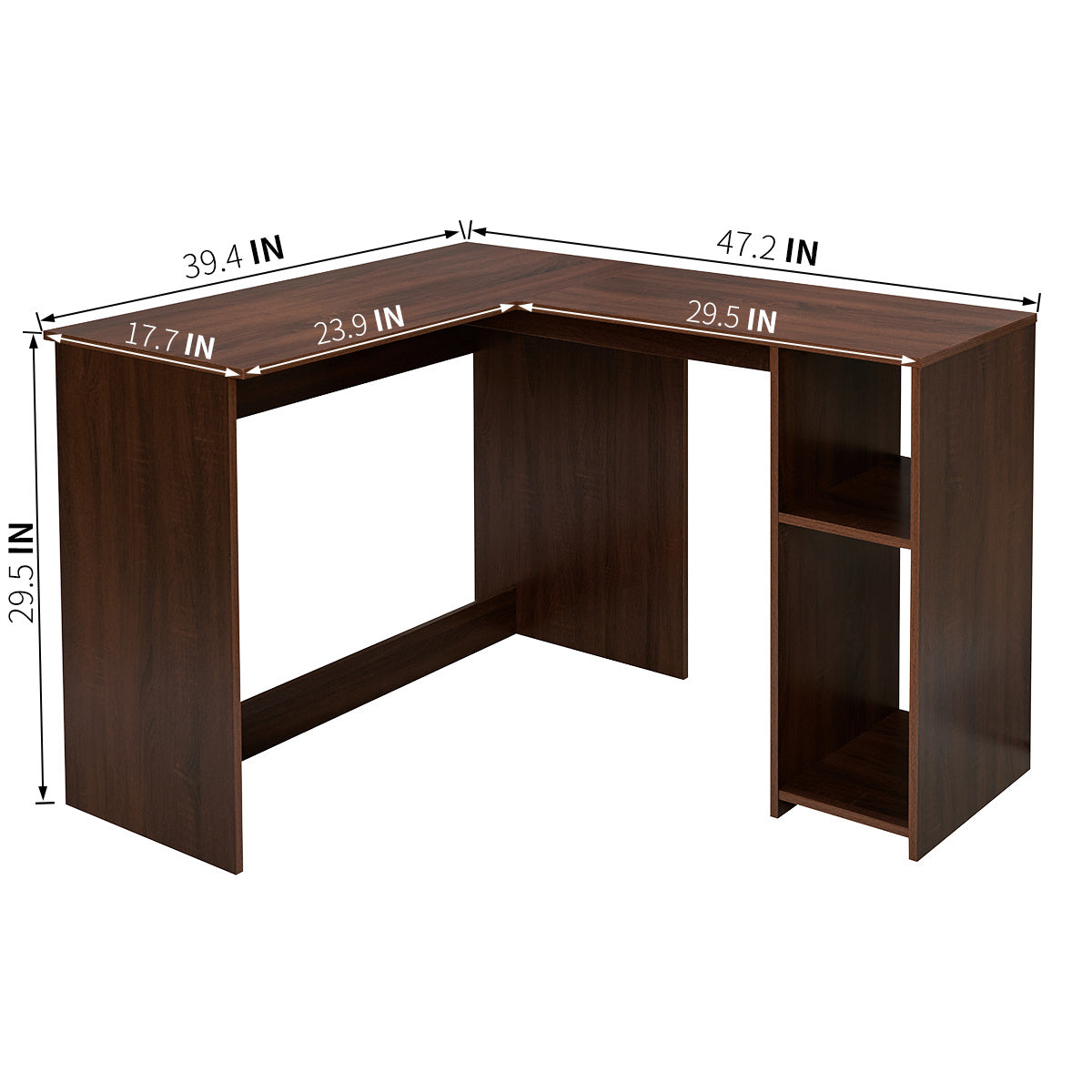 39.4\" W x 47.2\"  Computer Desk L-Shaped