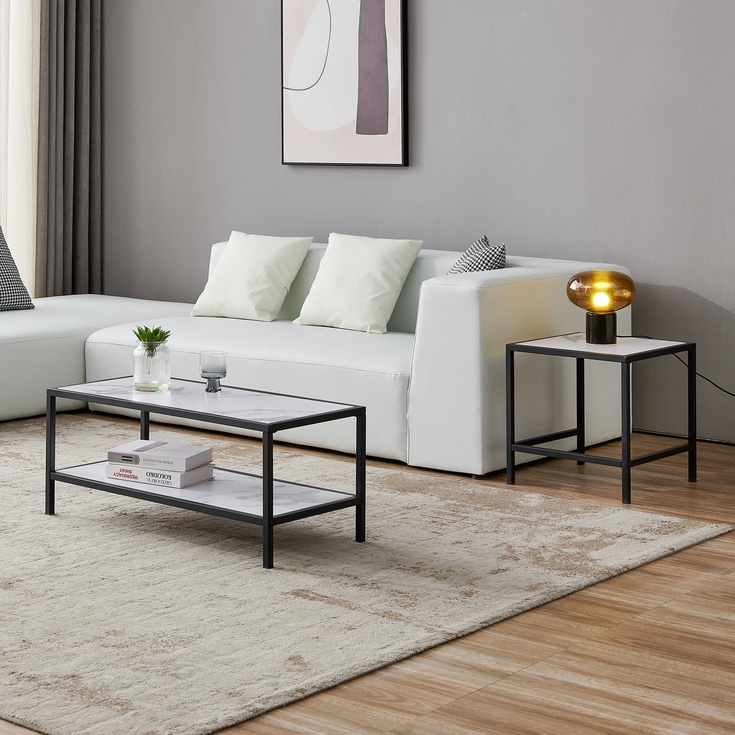 Modern Nesting coffee table Square and rectangle