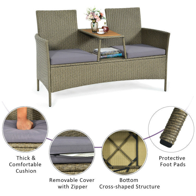 2-Person Furniture Set with Coffee Table