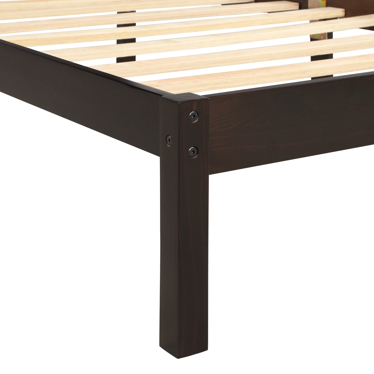 Platform Bed Frame with Headboard and Wood Slat Support