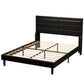 Stylish  Leather w/ Lights Stitched Wing-backed Headboard