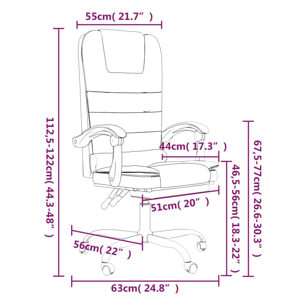 Massage Reclining Office Chair Light Gray Fabric