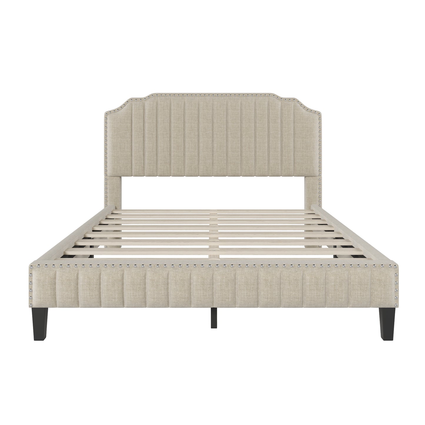 Curved Upholstered Platform Bed