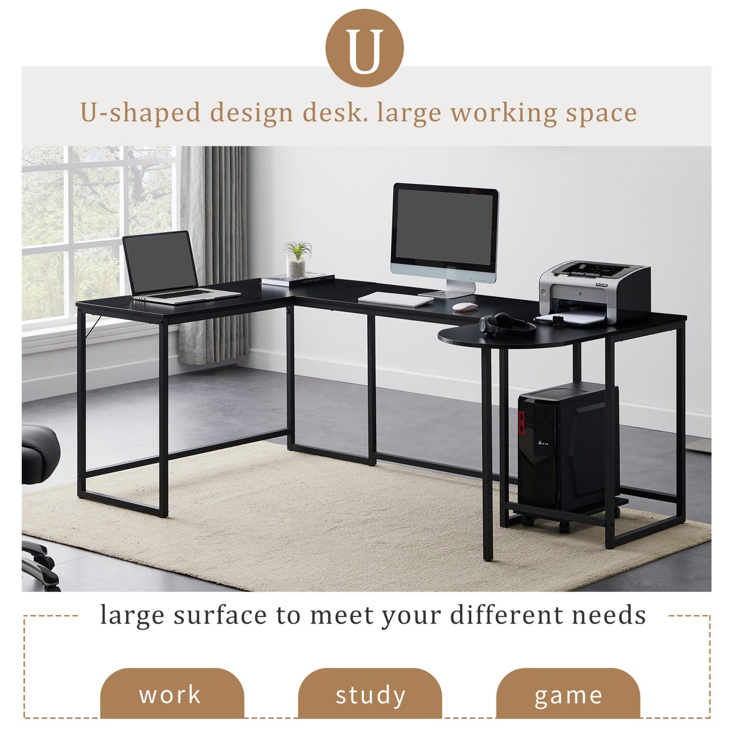 U-shaped Computer Desk