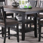 Dark Coffee Finish dining table w 2x Storage Shelves