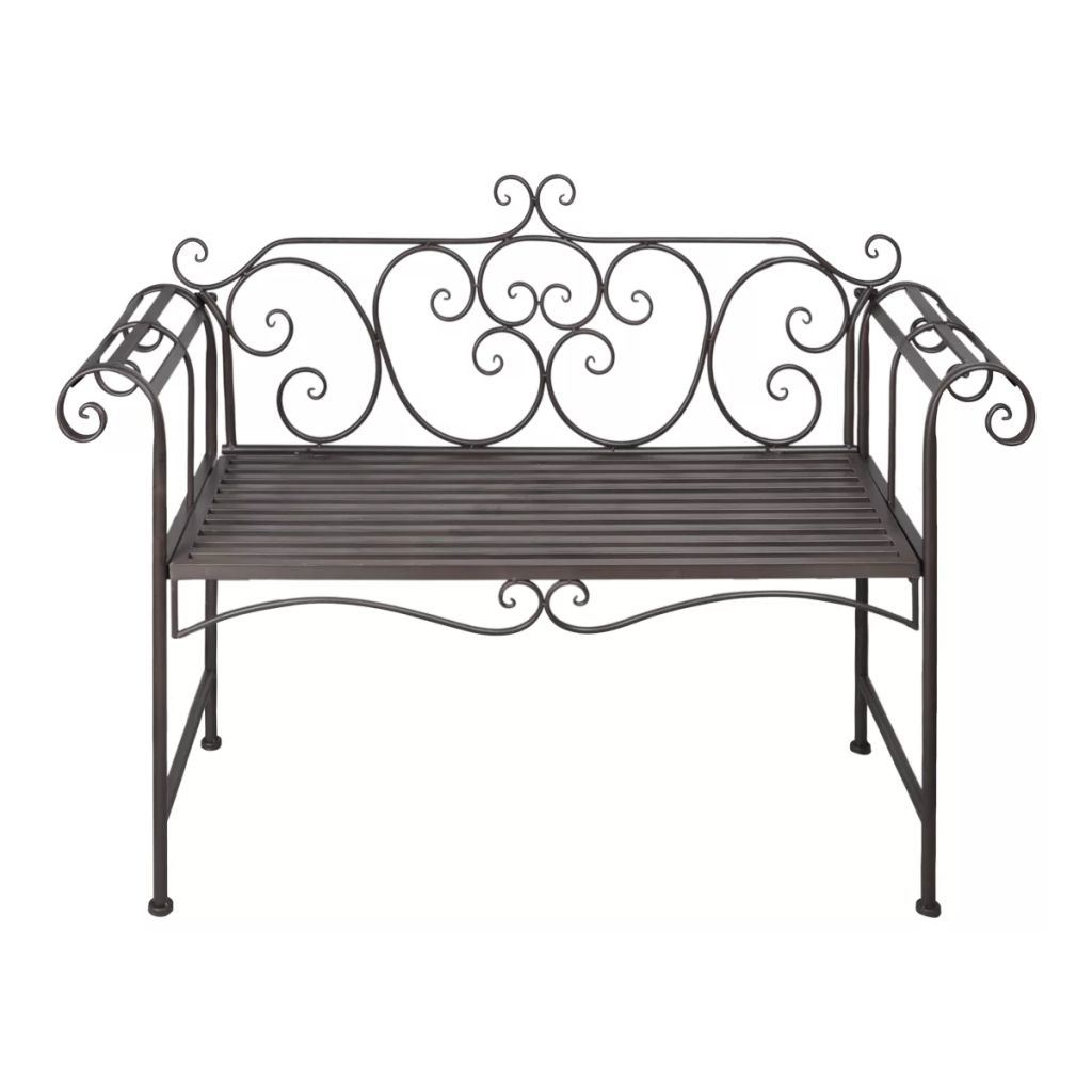 Garden Bench 52' Steel Antique Brown