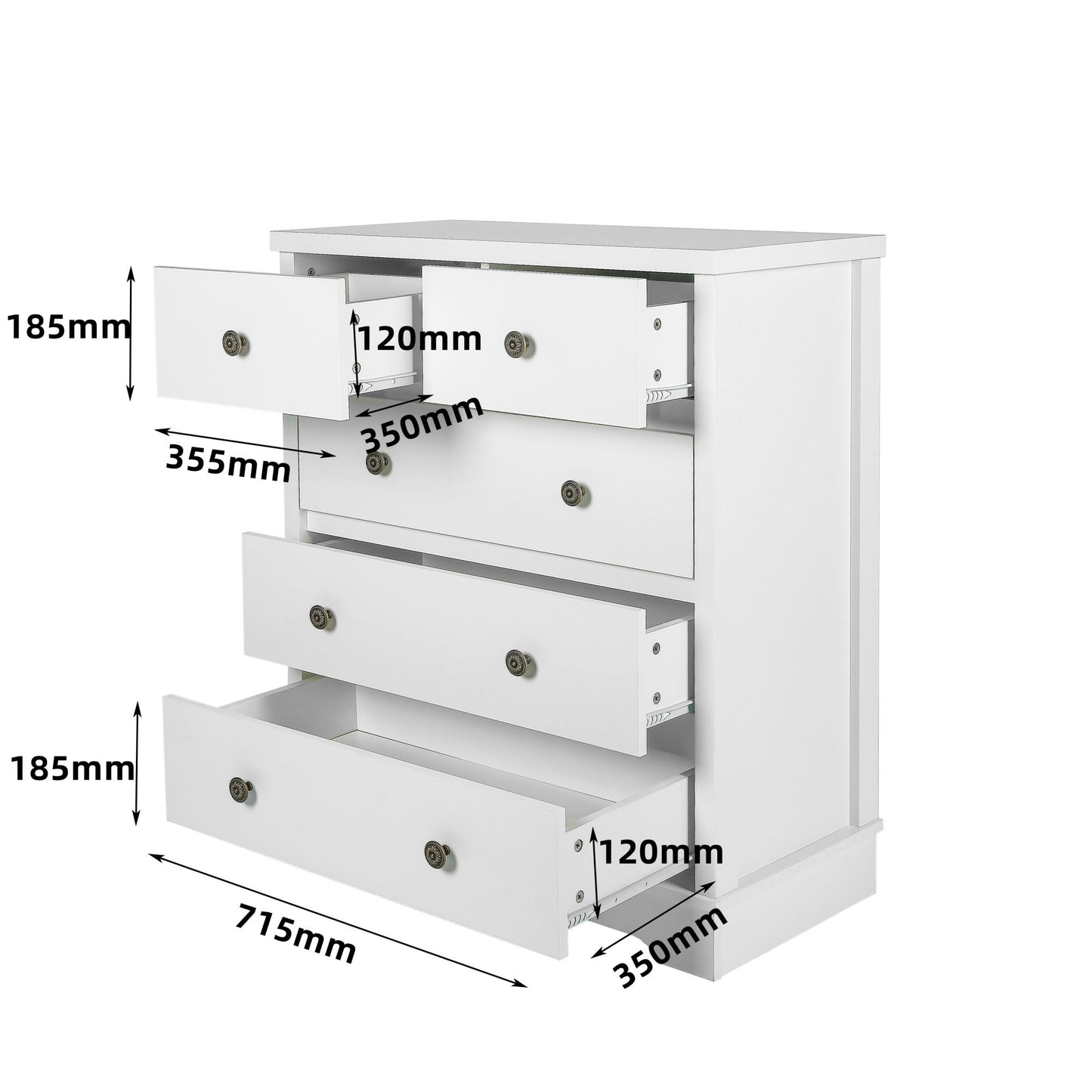 5 Drawers Storage Cabinet