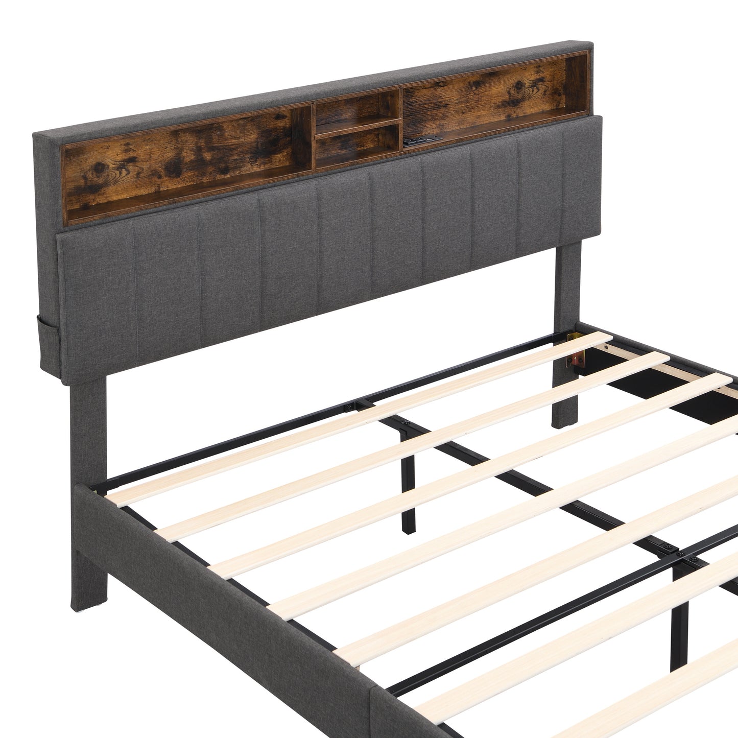 Queen Size Storage Headboard and USB Port bed frame