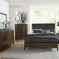Dark Cherry Finish Nightstand of 3x Drawers w/ Satin Nickel Tone Knobs