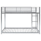 Twin over Twin Metal Bunk Bed; Silver