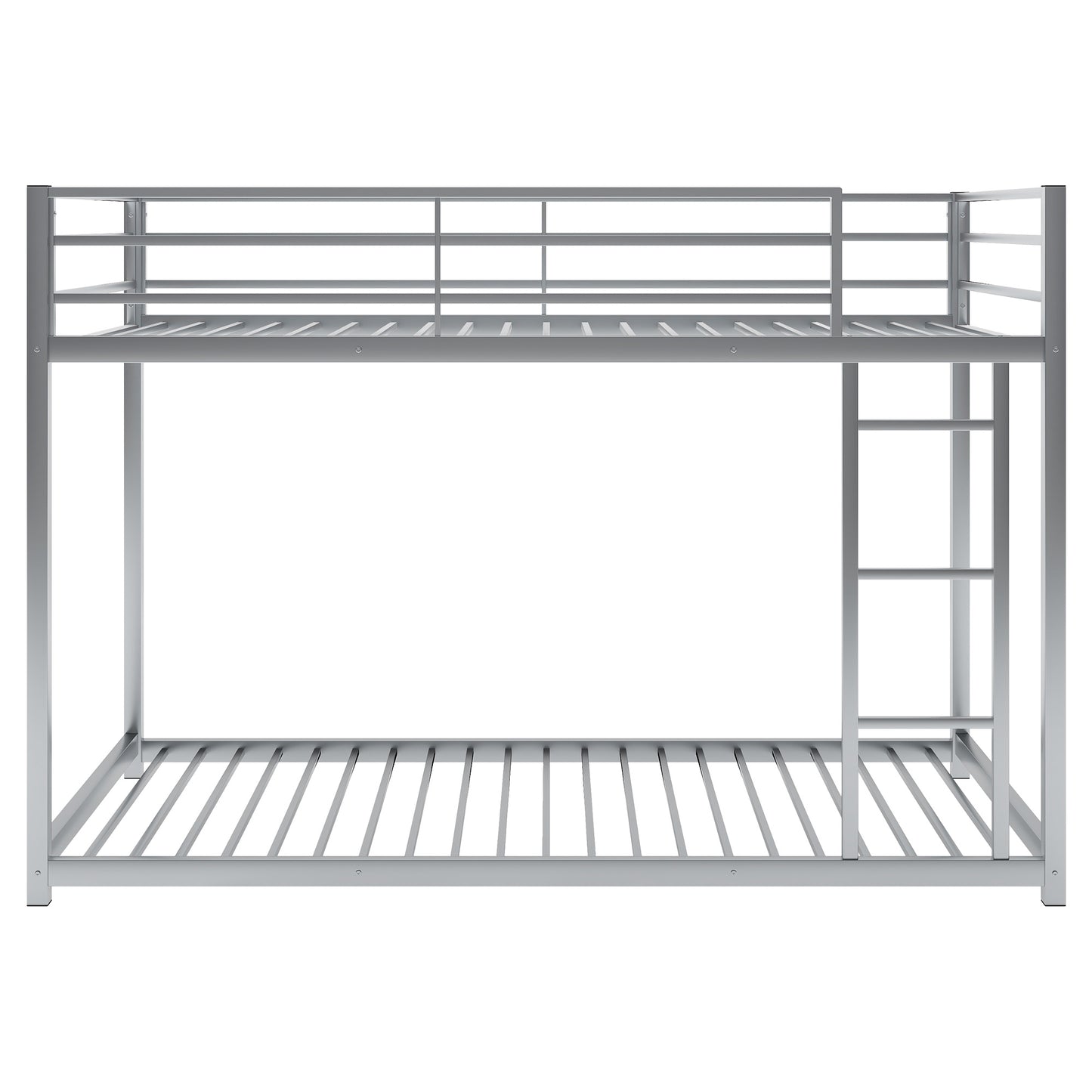 Twin over Twin Metal Bunk Bed; Silver