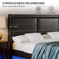 Stylish  Leather w/ Lights Stitched Wing-backed Headboard