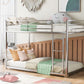 Twin over Twin Metal Bunk Bed; Silver