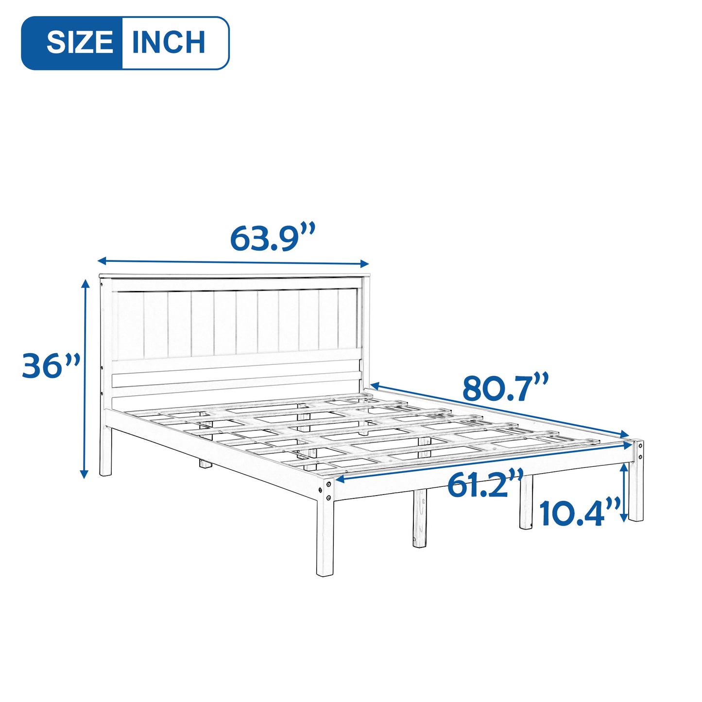 Platform Bed Frame Queen; Espresso