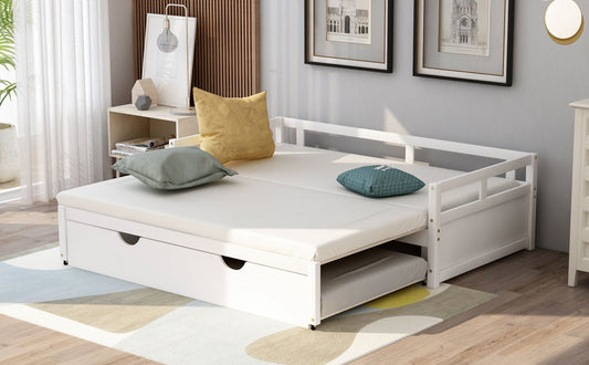 White King Size Daybed with Trundle