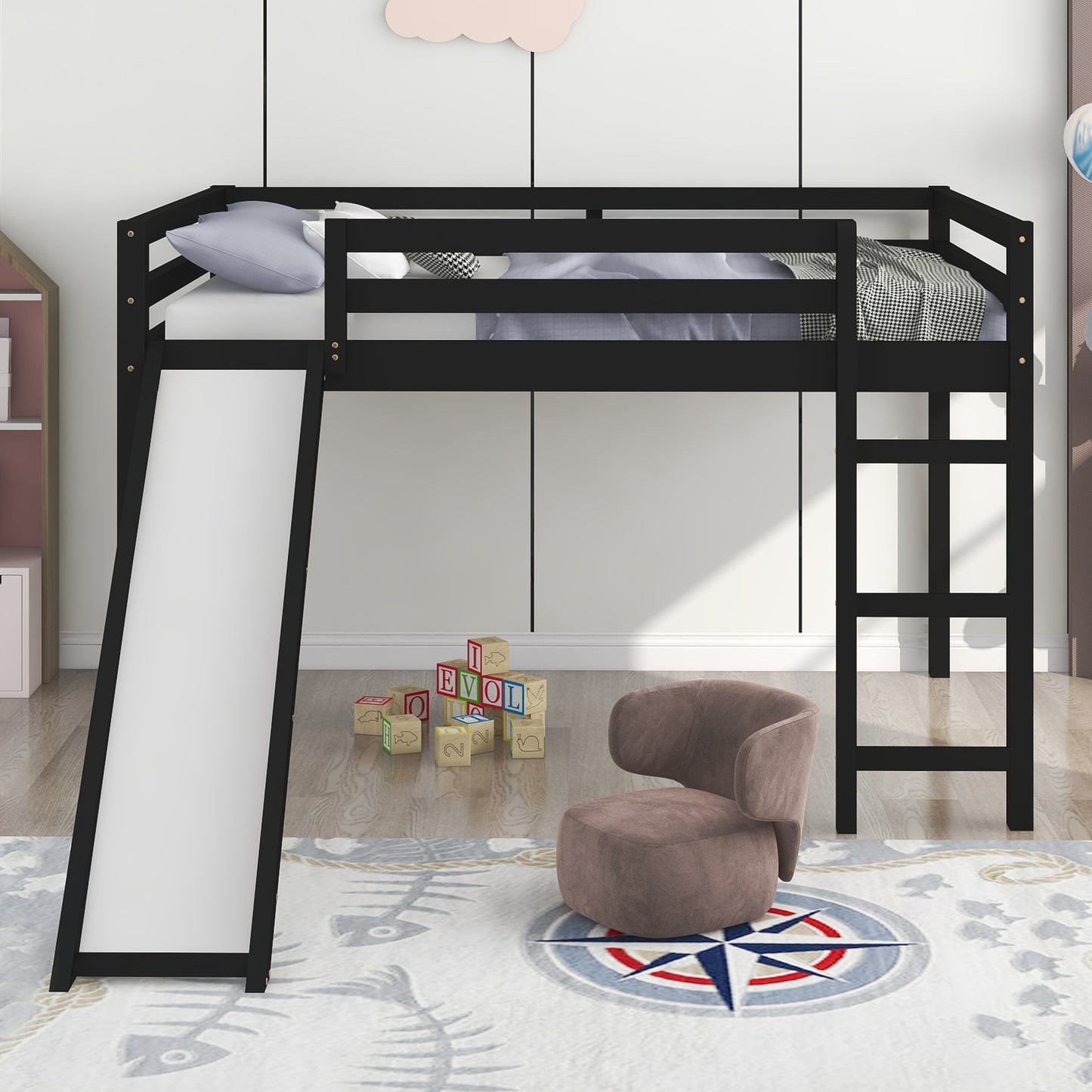 Loft Bed with Slide(full size)