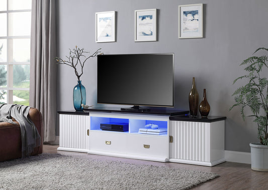 TV Stand w/LED; White