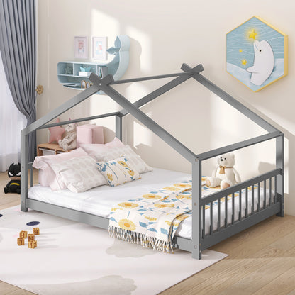 Full Size  Bed Wood frame; Gray