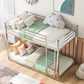 Twin over Twin Metal Bunk Bed; Silver