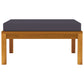 3 Piece Patio Lounge Set with Dark Gray Cushions