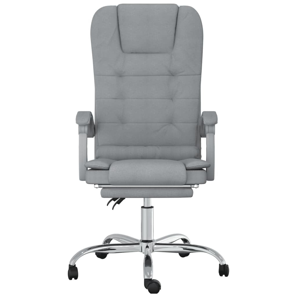 Massage Reclining Office Chair Light Gray Fabric