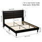 Stylish  Leather w/ Lights Stitched Wing-backed Headboard