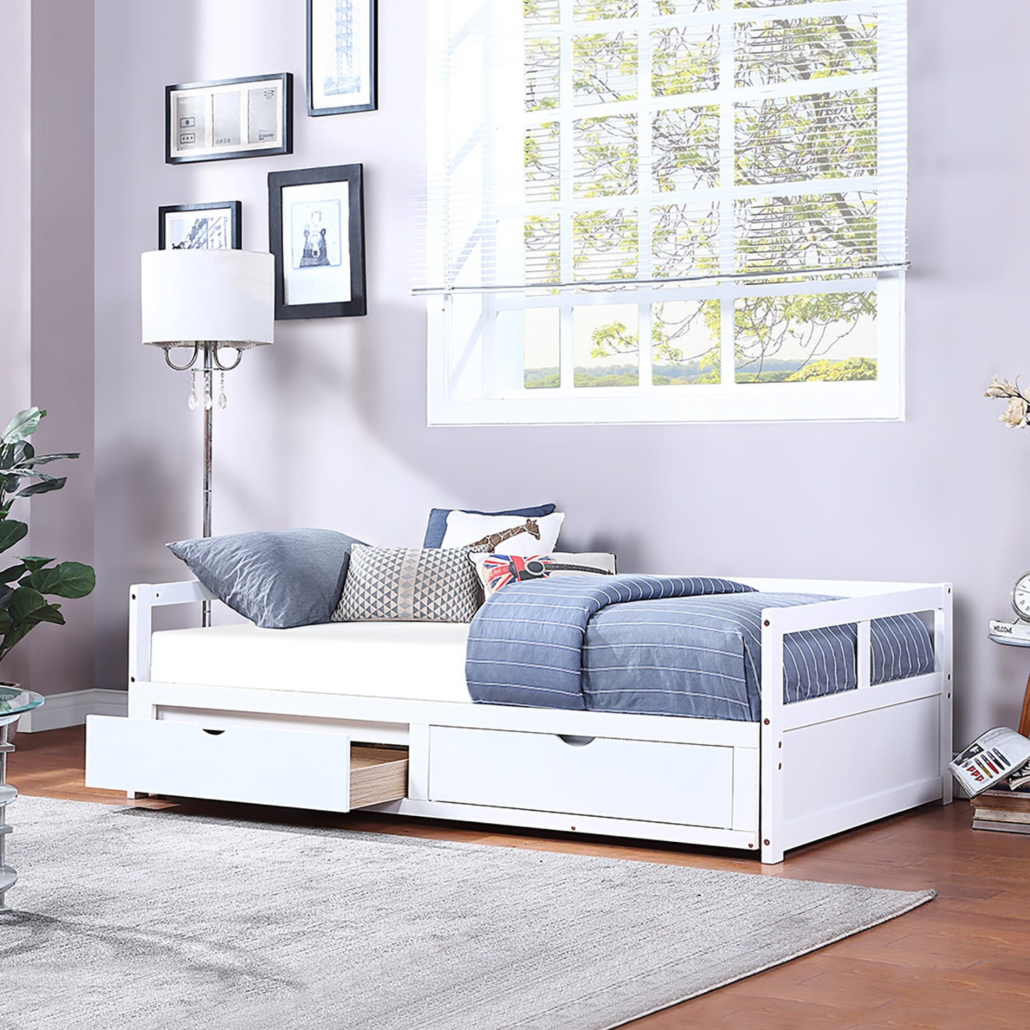 Wooden Kingsize Daybed with Trundle