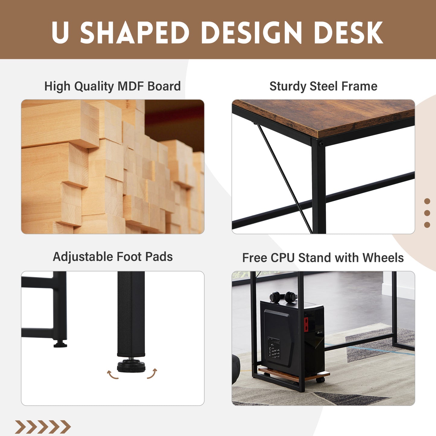 U-shaped Computer Desk