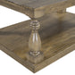 Rustic Floor Shelf Coffee Table with solid pine wood