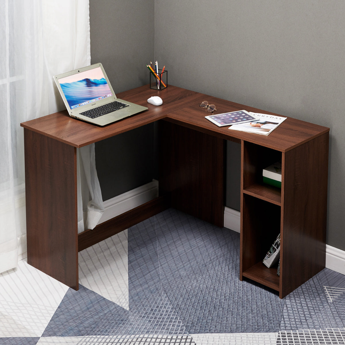 39.4\" W x 47.2\"  Computer Desk L-Shaped