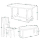 Dining Table and Chair Set with Special-shaped Legs and Foam-covered Seat Backs & Cushions