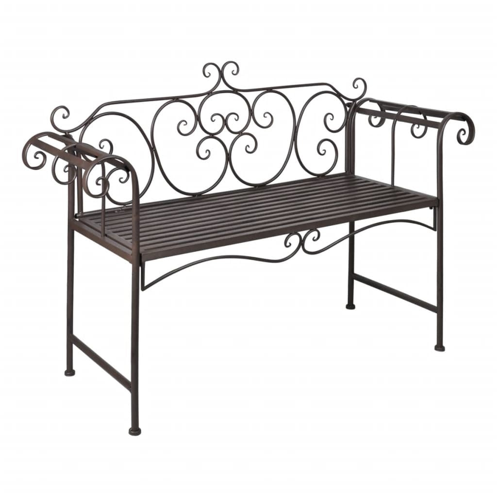 Garden Bench 52' Steel Antique Brown